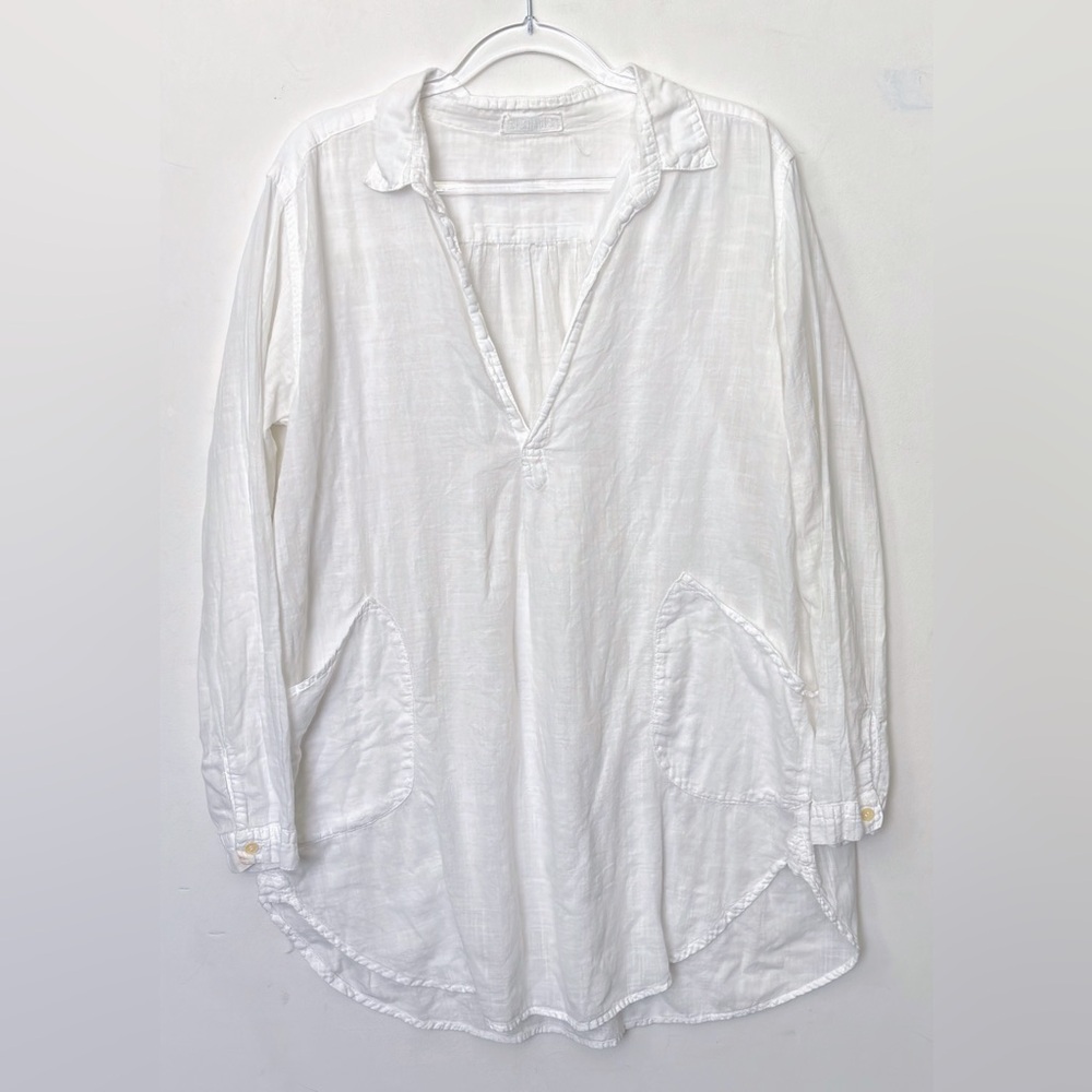 CP Shades Teton Cotton Pocket Front Tunic White Small s - Picture 6 of 6